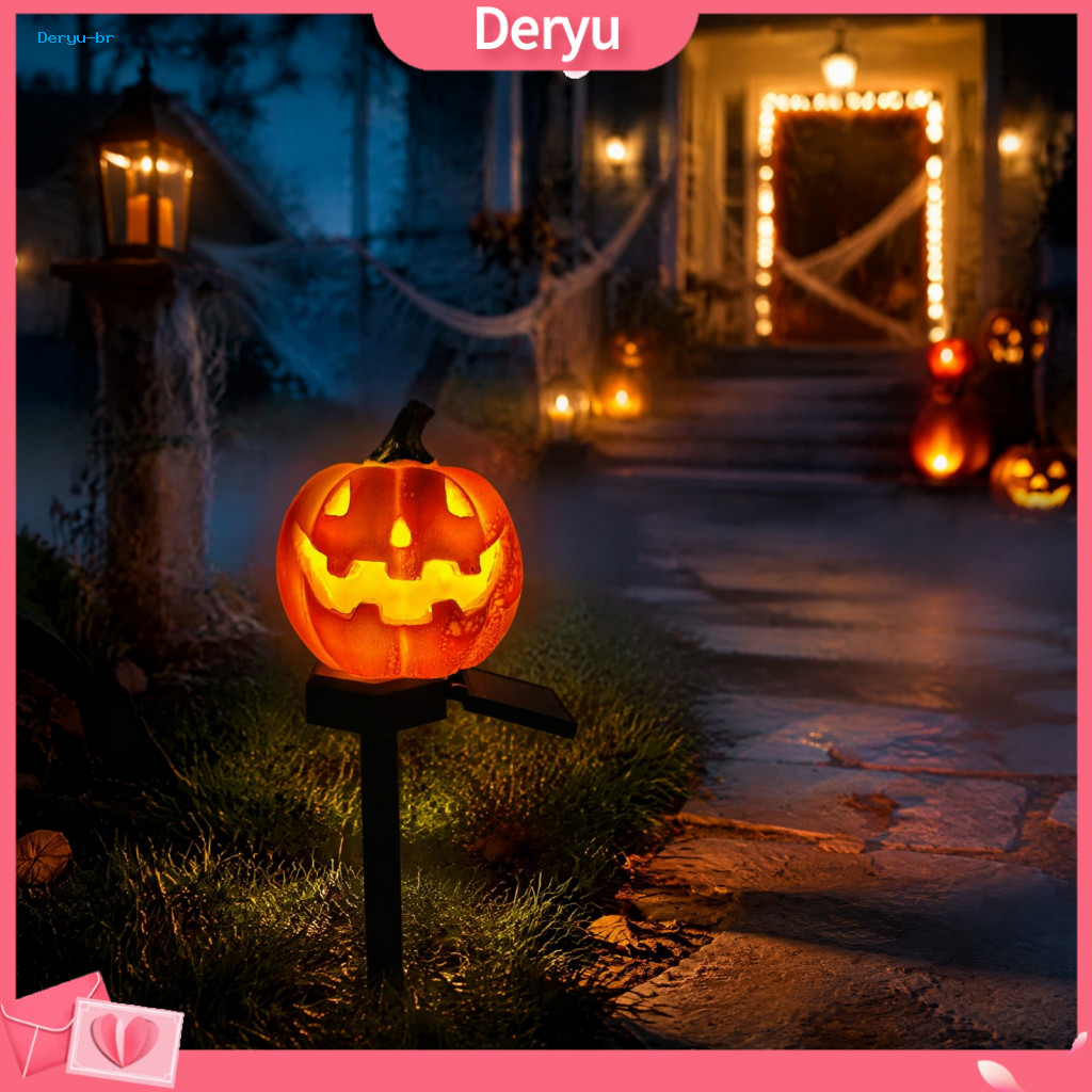 Outdoor Solar Halloween Pumpkin Lights Lawn Decor for Fall Season Light Waterproof Led Garden Lamp with Stake – for So