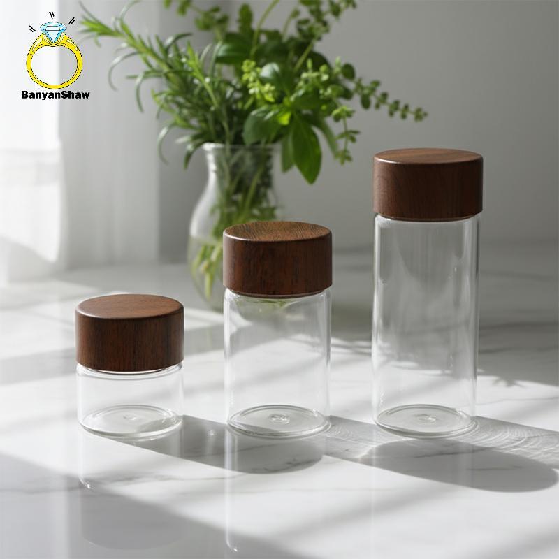 [BANY] Mini Garrafas De Vidro Para Grãos De Café , Potes Herméticos Temperos , Recipientes De Armazenamento De Doces À P