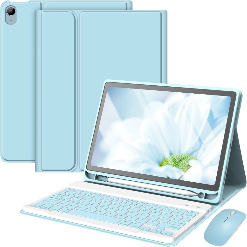 Capa De Teclado Bluetooth Para iPad 11 A16 2025/10th 10.9/Air 11 Mini 1/2/3/4/5 Com Mouse