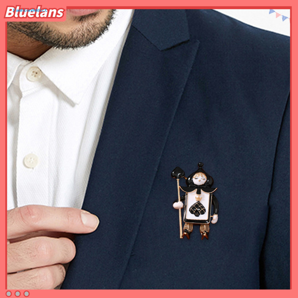 Spade Soldier Brooch Retro Enamel Heart Pin Cute Lapel Accessory for Shirt Coat Hat Bag Unisex Christmas Gift Fashion fo