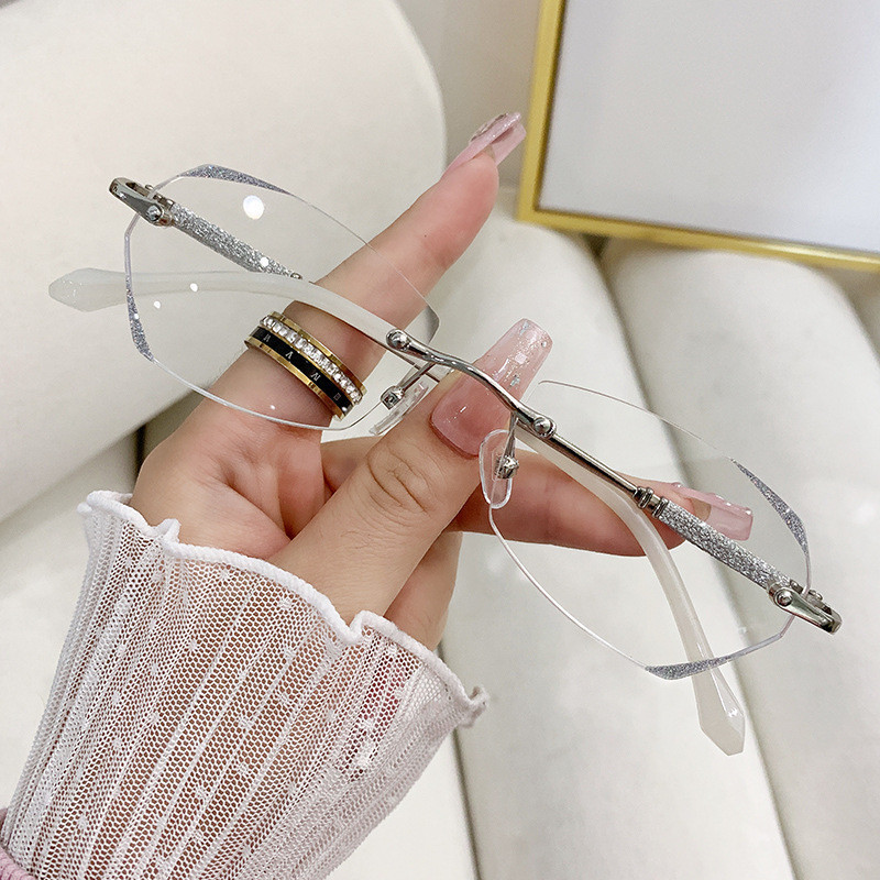 0-400 Nova Moda Starlight Fine Sparkling Diamond Cutting Edge Sem Moldura Anti-Miopia De Luz Azul