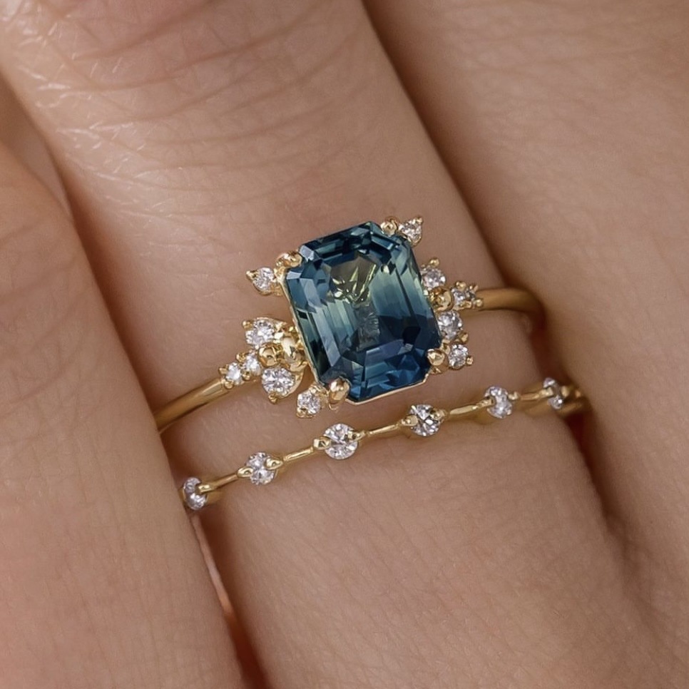 New Fashion Sparkling Double Layer Ring Women's Ring Delicate and Elegant Temperature Holiday Jewelry Accessories