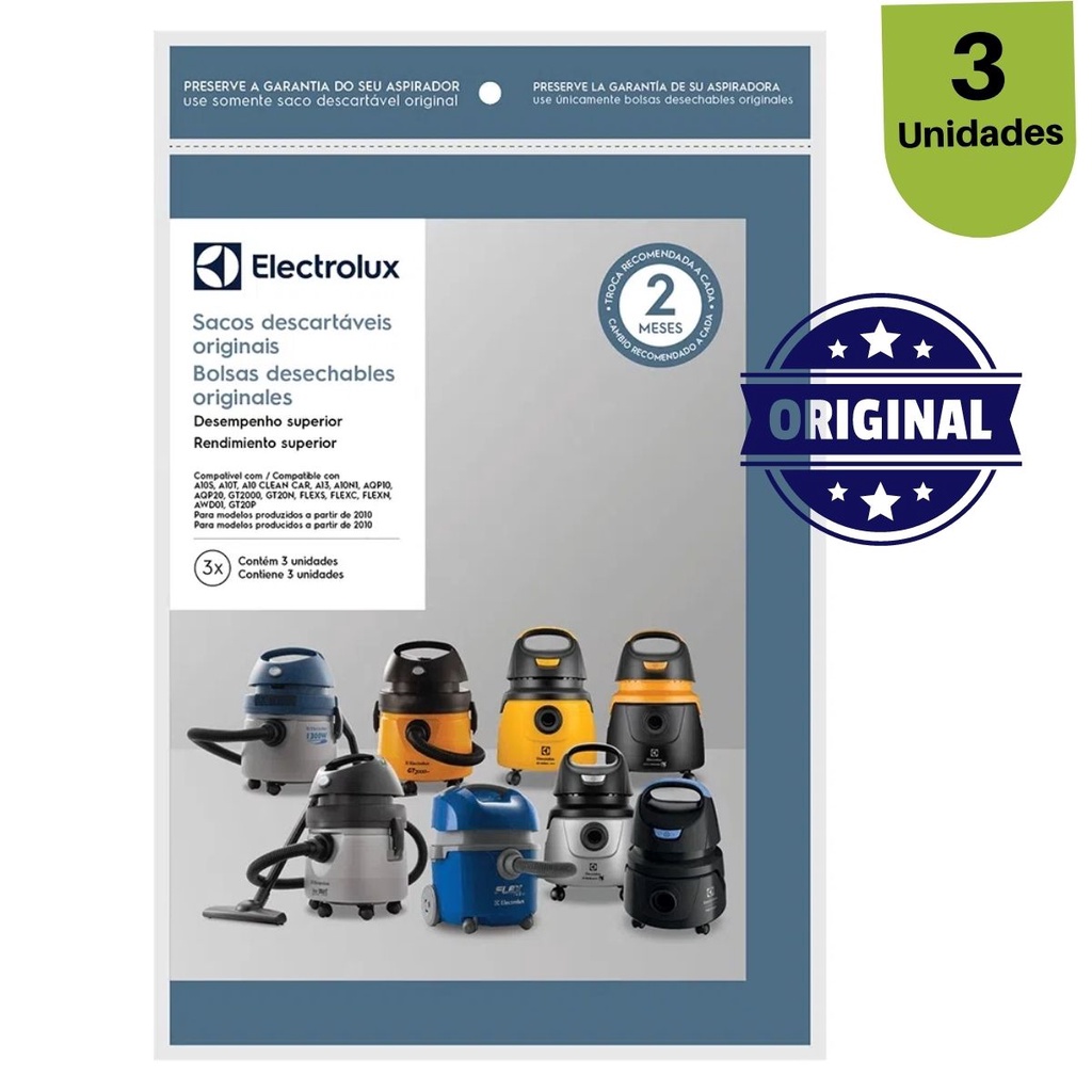 Saco de Aspirador ELECTROLUX A10S A10T A10N1 A10 CLEAN CAR