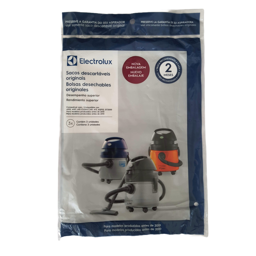 Kit 3 Sacos Aspirador Electrolux A10s A10t A10 Gt2000 Cse09