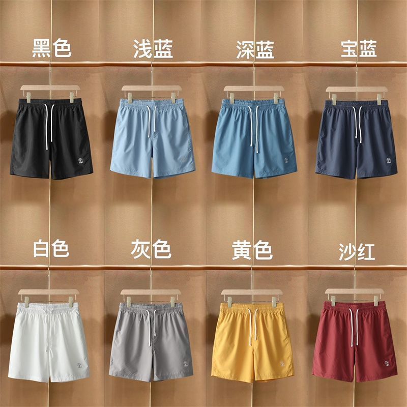 XBQG Spring and summer new men's classic fashion elastic waist drawstring embroidery logo Casual shorts beach pants