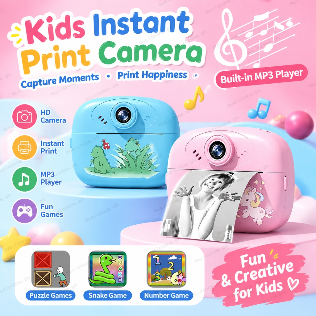Câmera Digital De Impressão Instantânea Para Crianças , Tela IPS De 2.4 Polegadas , Infantil Recarregável De 1100mAh Men