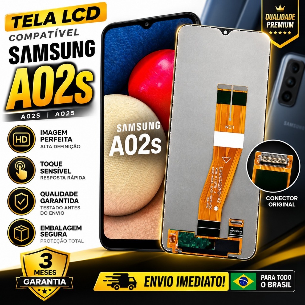 Tela Touch Display Compatível Samsung A02S A03 A03S A04E Premium Alta Qualidade Envio Imediato
