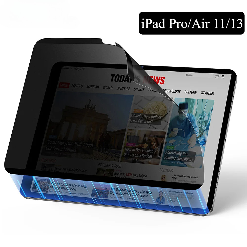 Protetor De Tela Para iPad Air 11/13 2025 M3 11a Geração mini7 A16 6 4 5 Pro 11 12.9 10th 5 Filme De Privacidade Magnéti