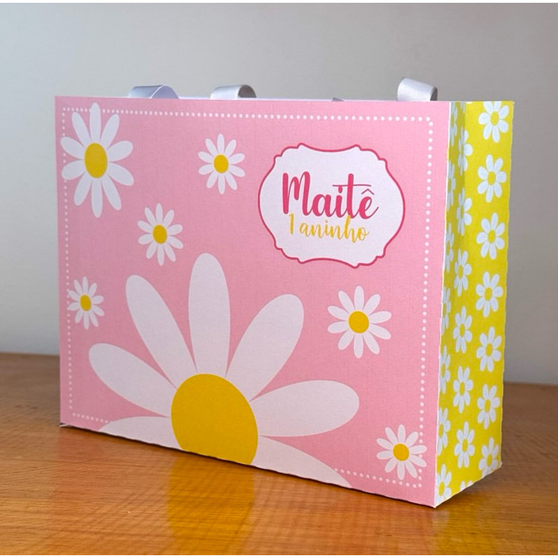 Kit de Sacolinhas Surpresa MARGARIDAS - Personalizada - Pegue e Monte - Lembrancinha Festa
