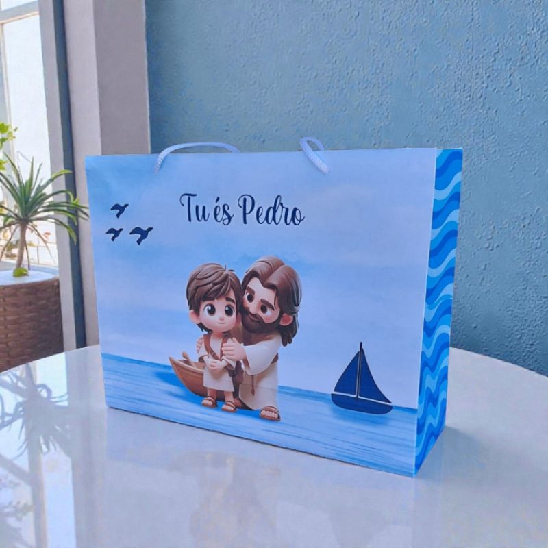Sacolinha Tu és Pedro / Personalizado | Sacolinha | Lembrancinha | Mimos | PEGUE E MONTE