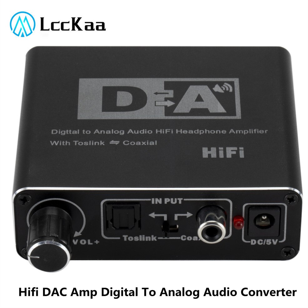 Portátil Hifi Dac Amplificador Digital De Áudio Conversor Analógico Rca 3.5 Milímetros Fone De Ouvido Toslink Saída Coaxial Óptico