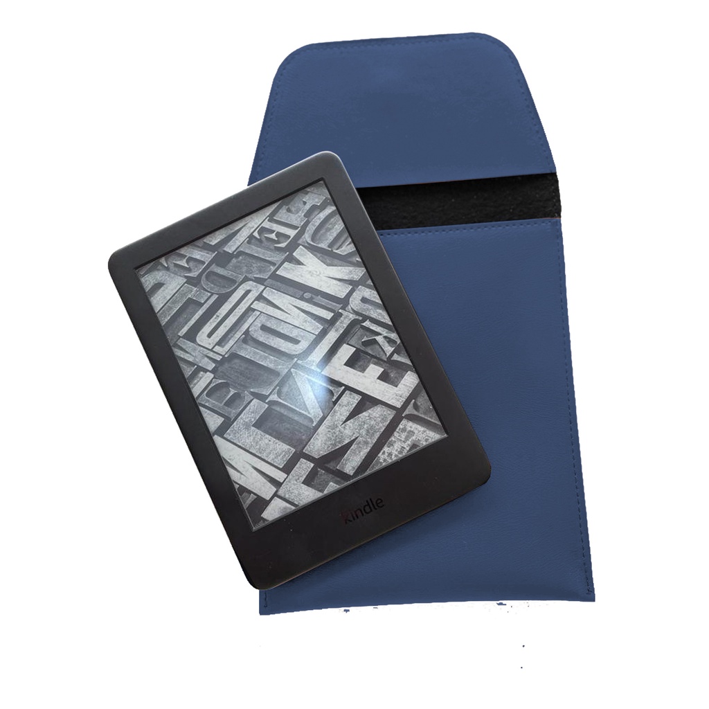 Case Capa Para Kindle Couro Ecológico Azul