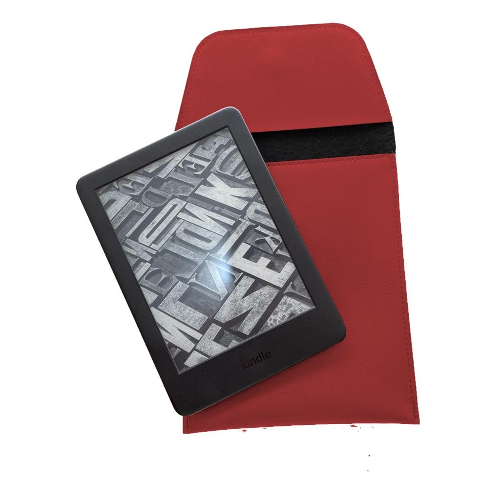 Case Capa Para Kindle Couro Ecológico Vermelho