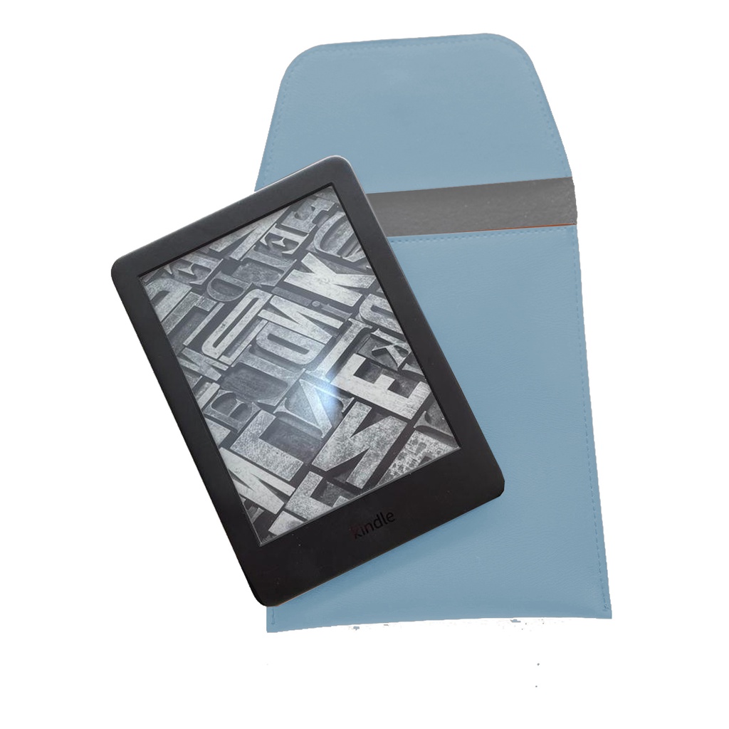 Case Capa Para Kindle Couro Ecológico Azul Bebê