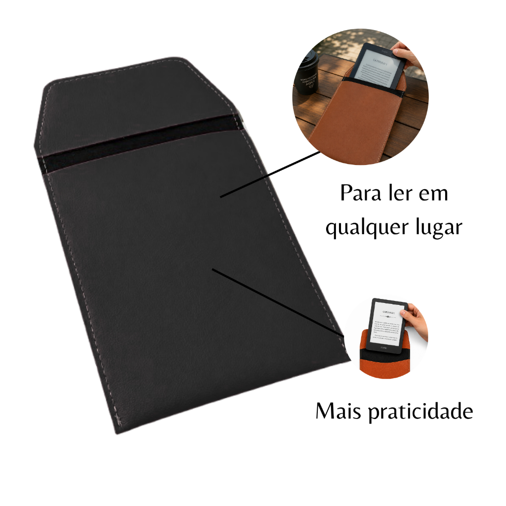 Case Capa Kindle Couro Ecológico Preto