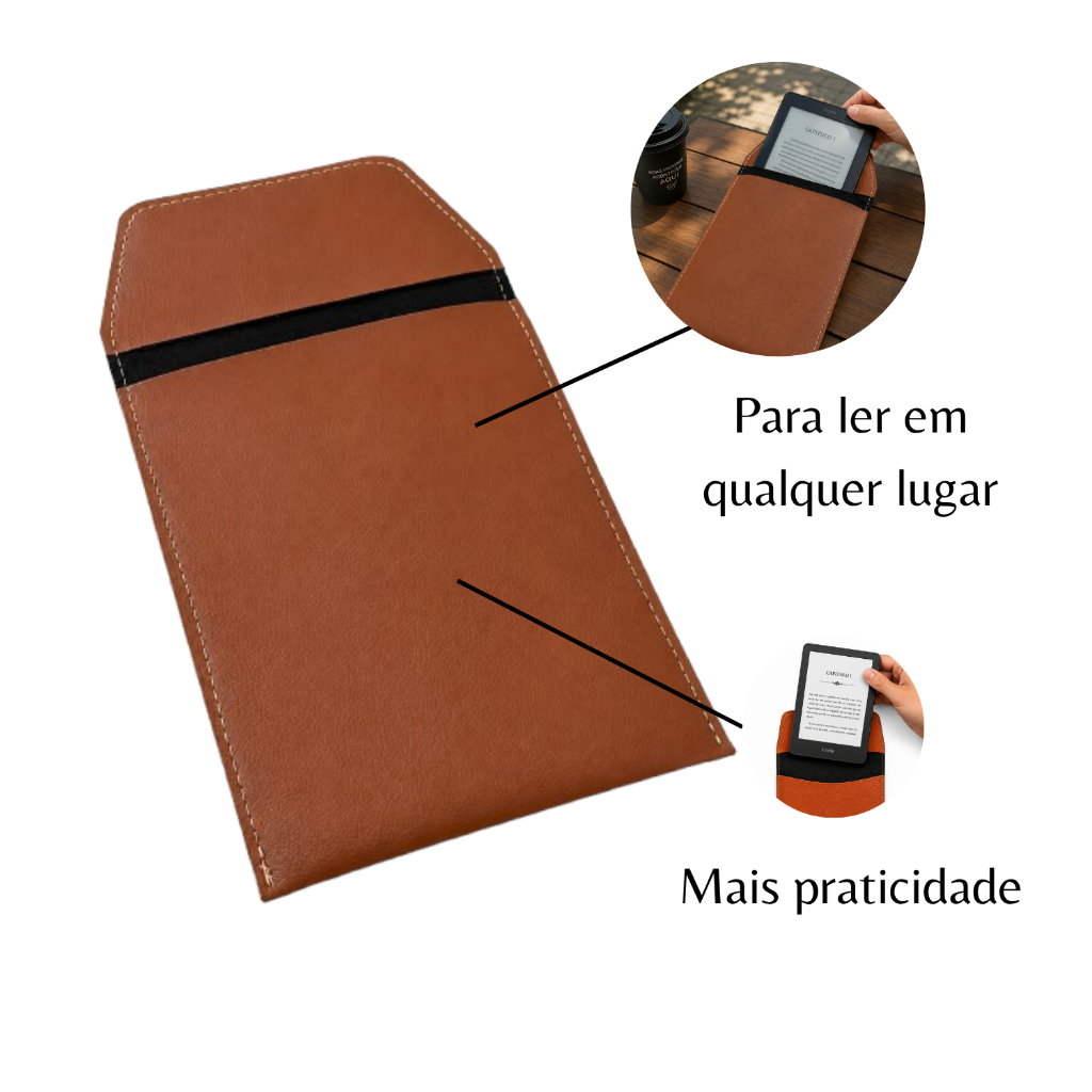 Case Capa Para Kindle Couro Ecológico Caramelo