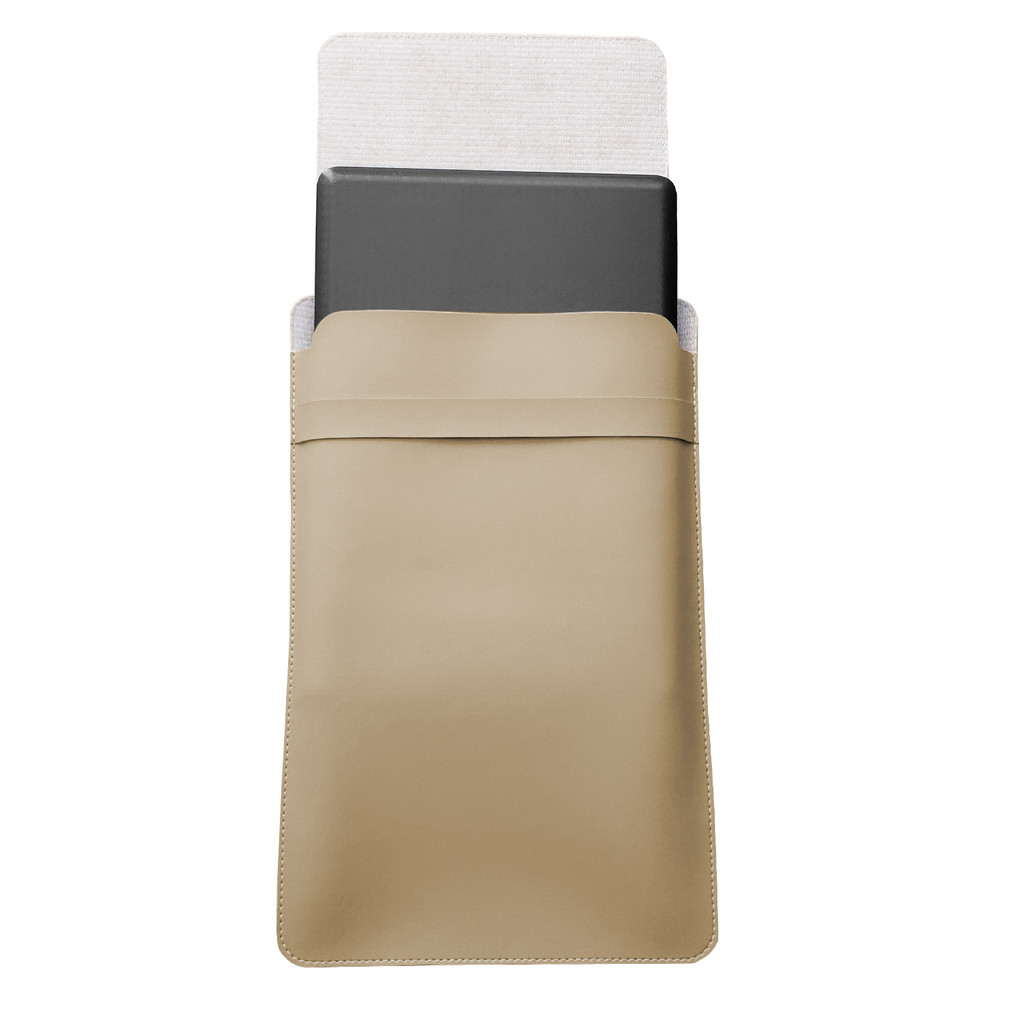 Luvas Pasta Case Capa Para Notebook Couro Sintético Bege Claro