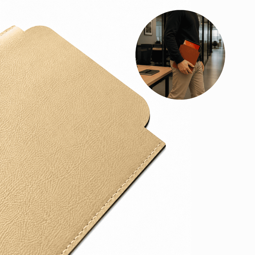 Capa Case Para Tablet Ipad Couro Ecológico Bege Claro