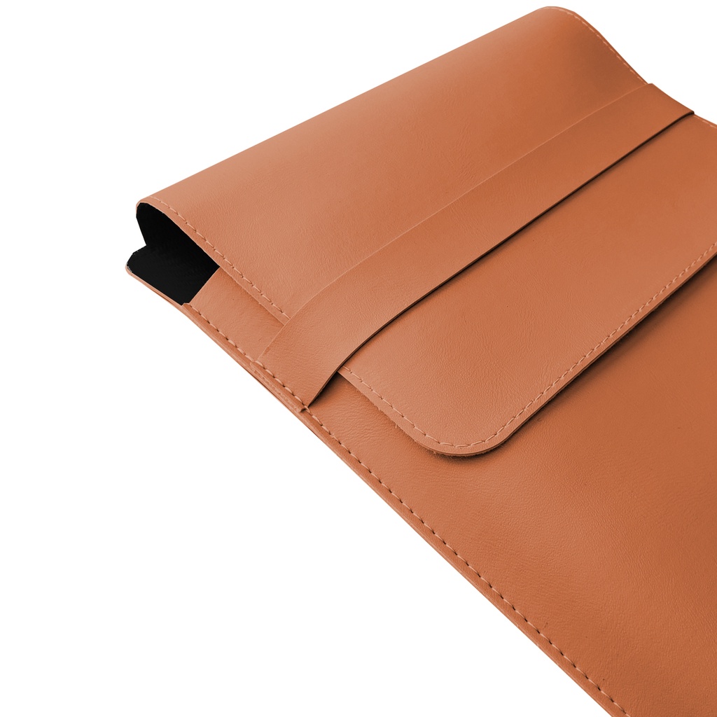 Conjunto com 10 Luvas Capa Case Para Notebook Couro Caramelo