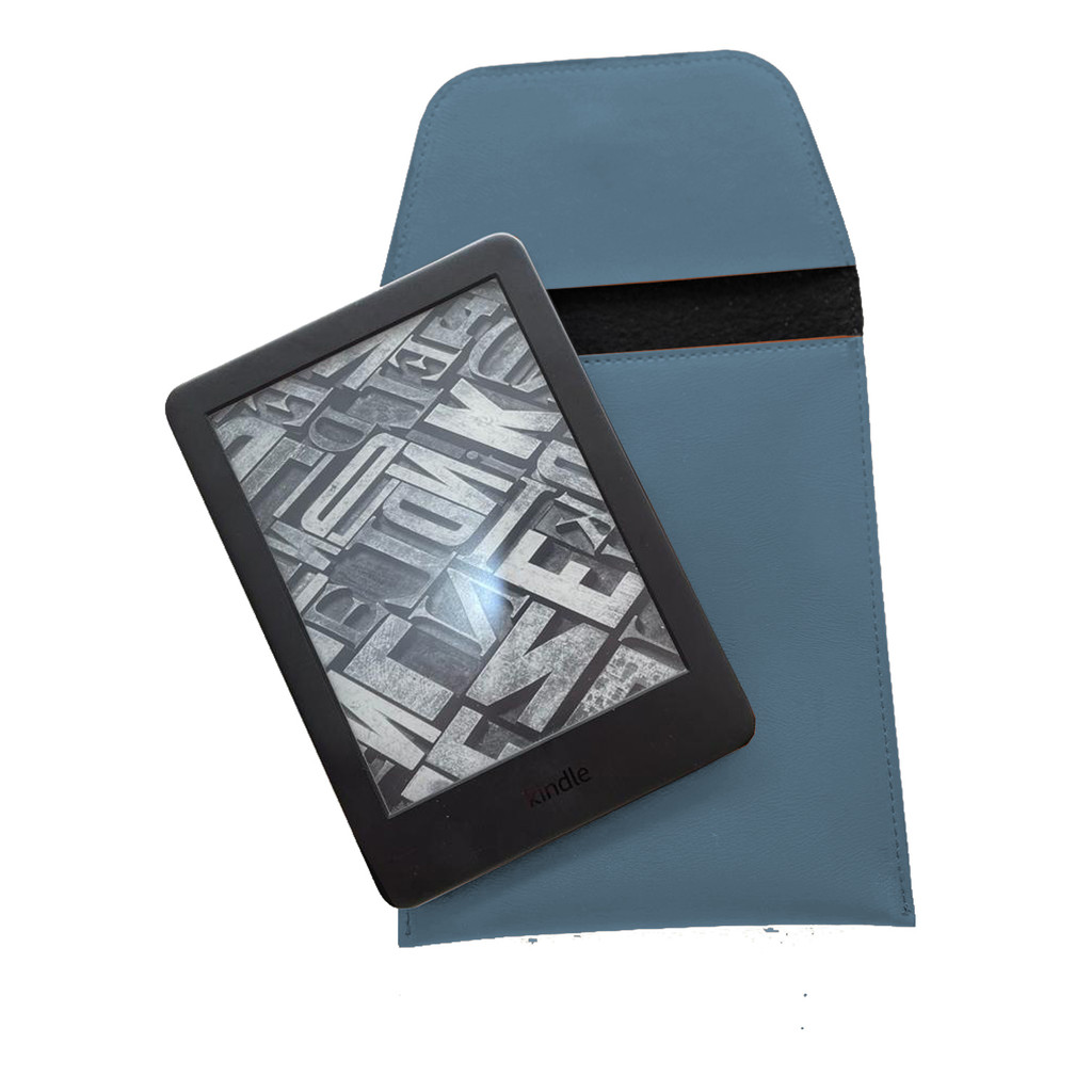 Case Capa Para Kindle Couro Ecológico Azul Oceano