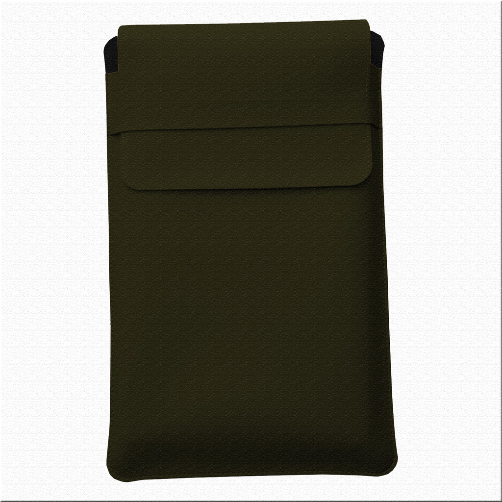 Luvas Pasta Capa Case Para Notebook Couro Verde Musgo