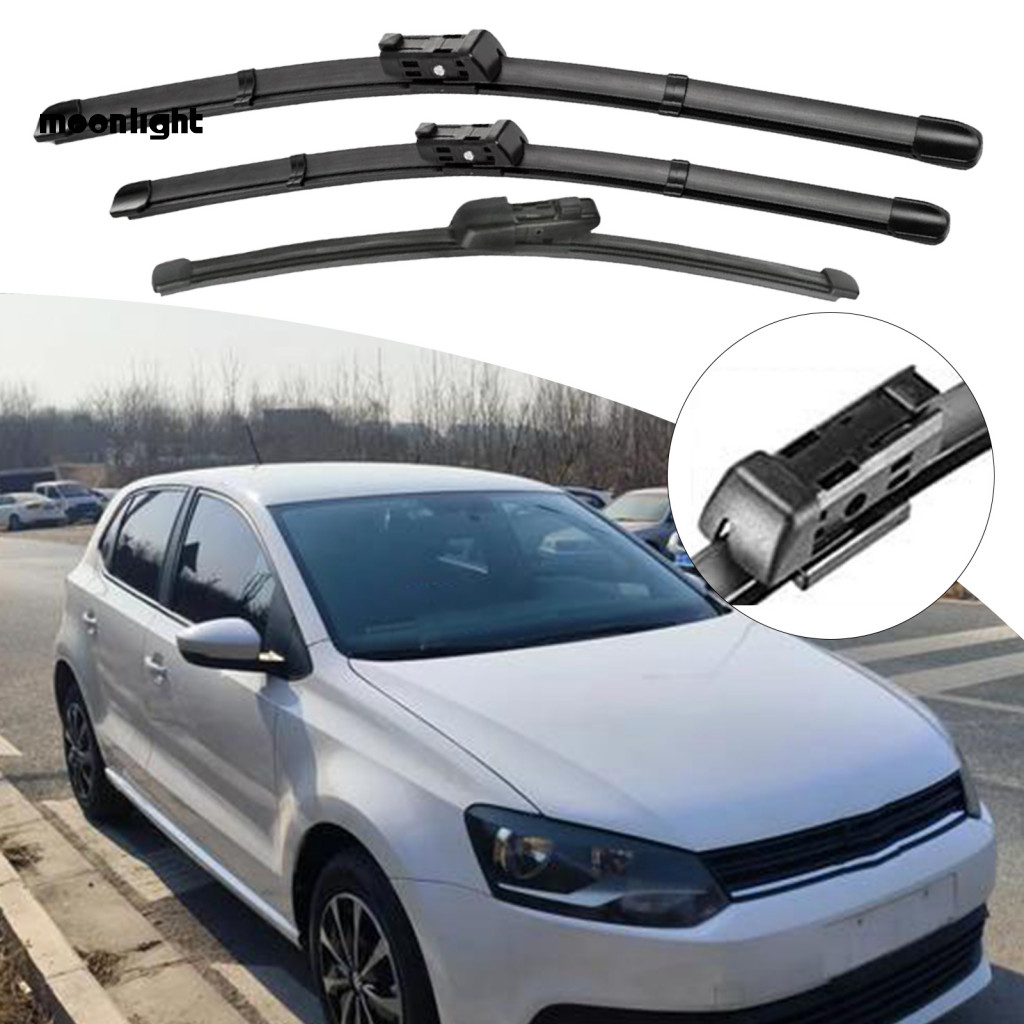 3pcs Windshield Wiper Blades for Vw Polo 6r 2009-2017 – 24 16 11 Oem Replacement for Hatchback Cars Durable Easy Insta