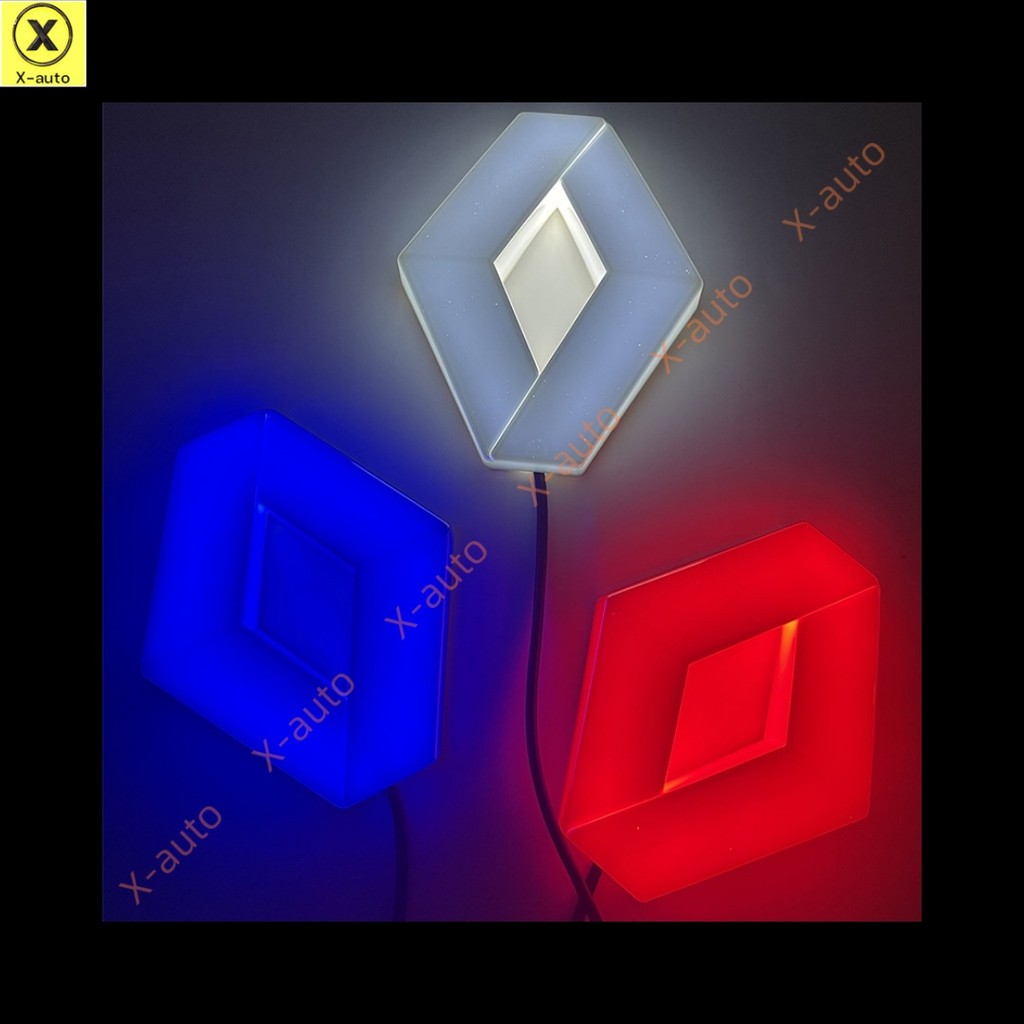 X-AUTO 4D Car LED Emblem Logo Badge Light Compatível Com Renault-Tamanho Único 9.4 7.55cm-Acessório Não OEM-Substitui O
