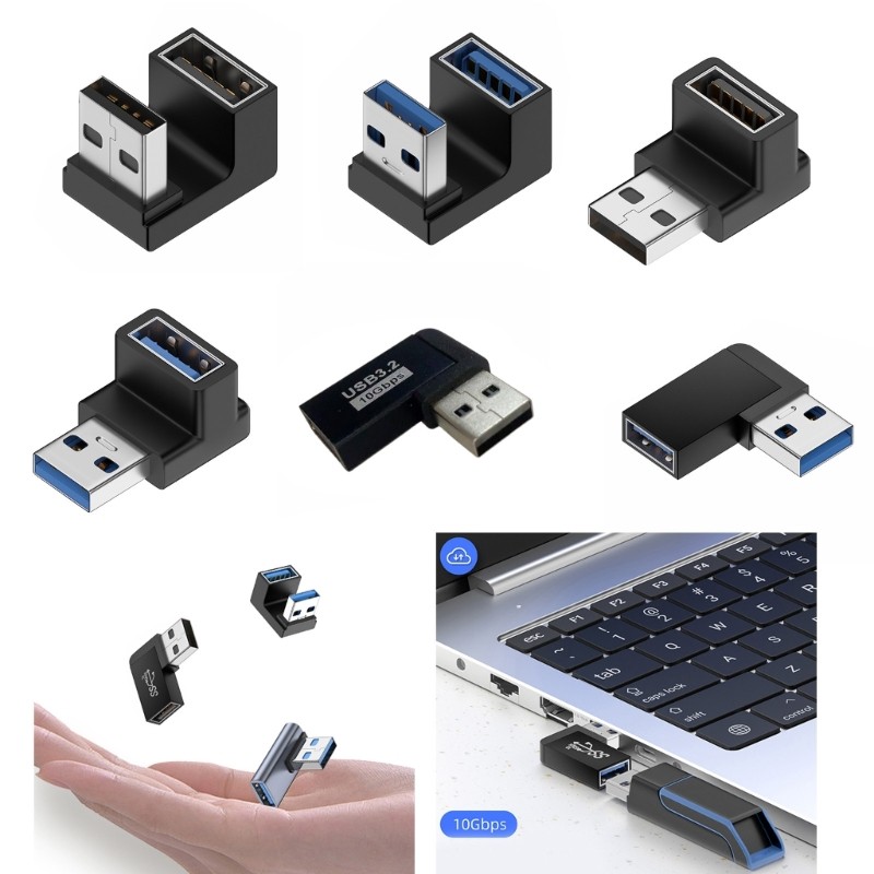 AA * USB Macho Para Fêmea Ângulo Esquerdo Adaptador De Volta De 90 Graus USB3 0 Cotovelo 10Gbps Laptop PC Conexão