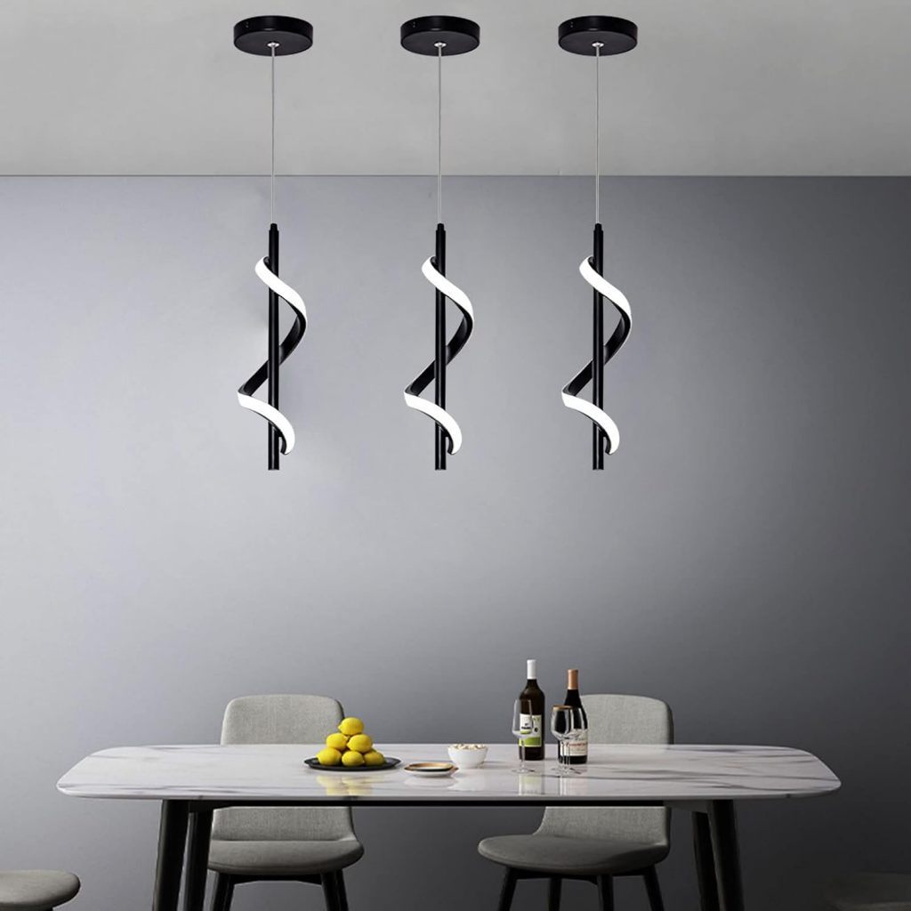 (3 cores em 1 luz) Lustre Pendente Luminária de Teto Led Dourado Decoração Minimalista Moderno Cozinha Ceiling Light
