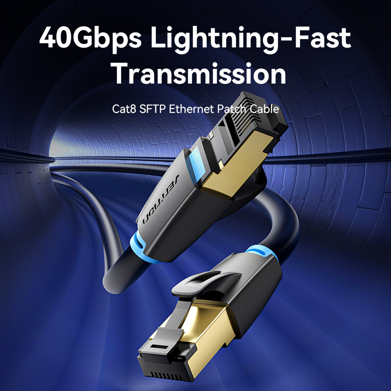 Vention Cabo Ethernet Cat8 40 Gbps Super Speed SFTP Lan De Rede Banhado A Ouro Conector RJ45 Patch Cord Para Modem Lapto