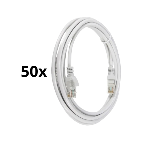 Kit 50x Patch Cord Cat5e 2 Metros Cinza Homologado Anatel Speed Lan