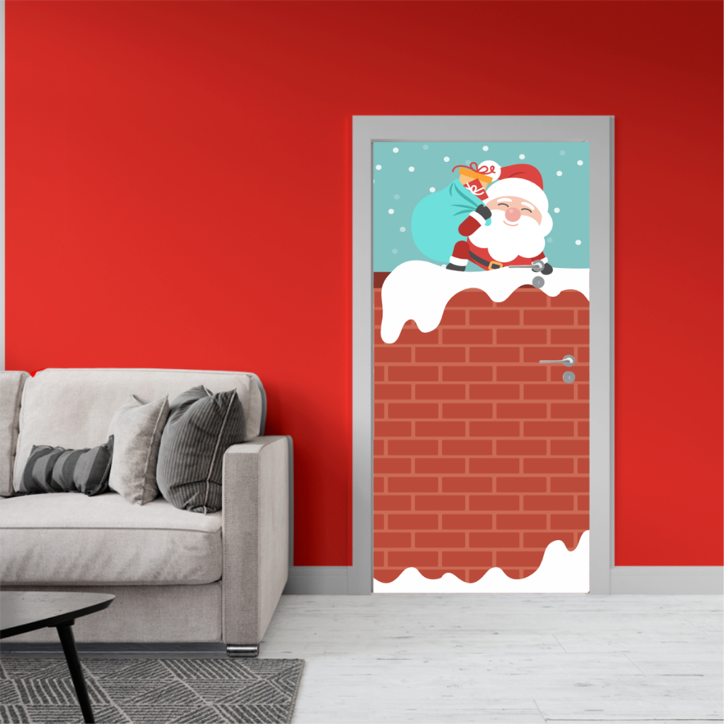 Adesivo Decorativo Para Portas - NATAL - Papai Noel  - Fim de Ano - merry christmas - 2023 - 10