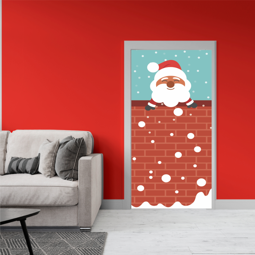 Adesivo Decorativo Para Portas - NATAL - Papai Noel  - Fim de Ano - merry christmas - 2023 - 12