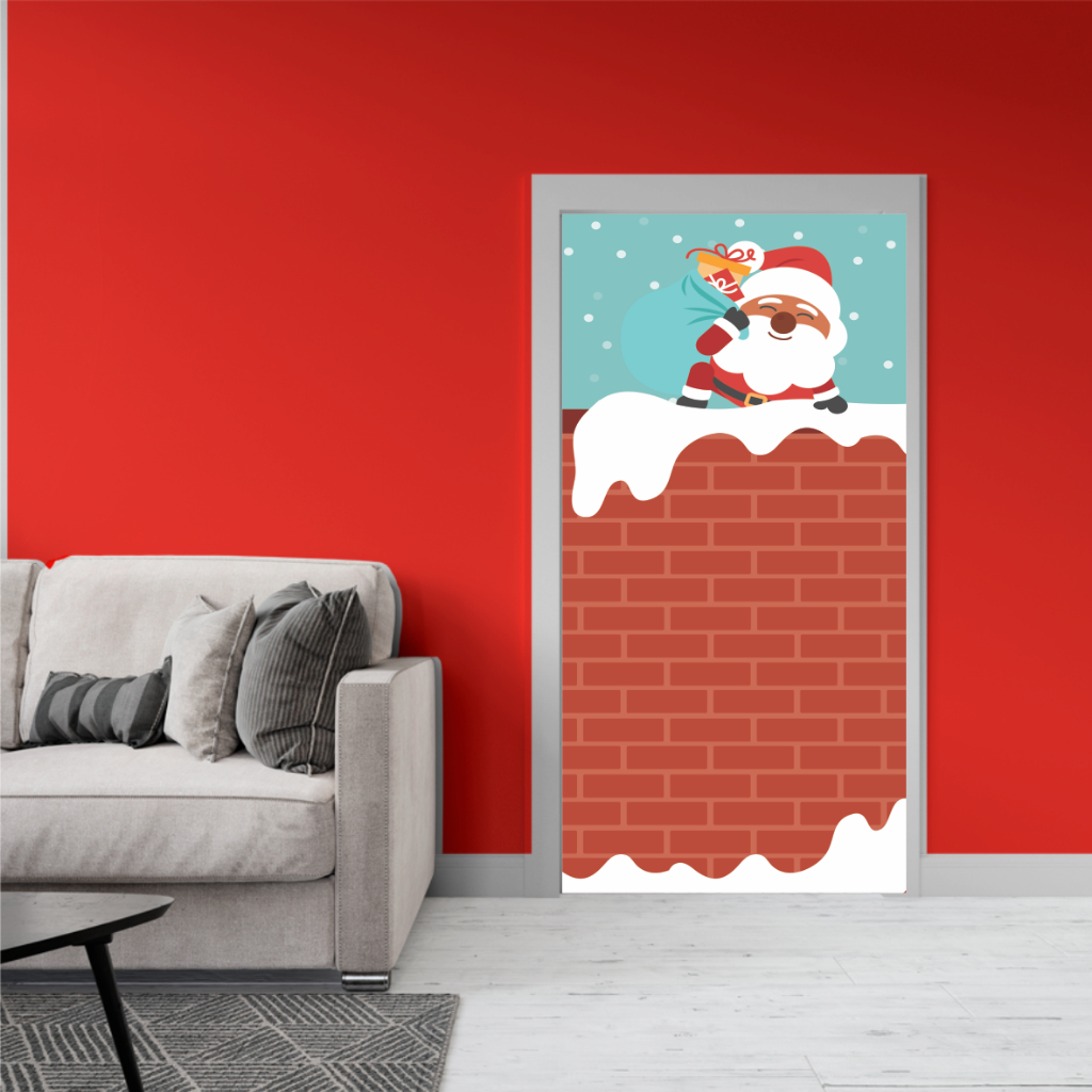 Adesivo Decorativo Para Portas - NATAL - Papai Noel  - Fim de Ano - merry christmas - 2023 - 13
