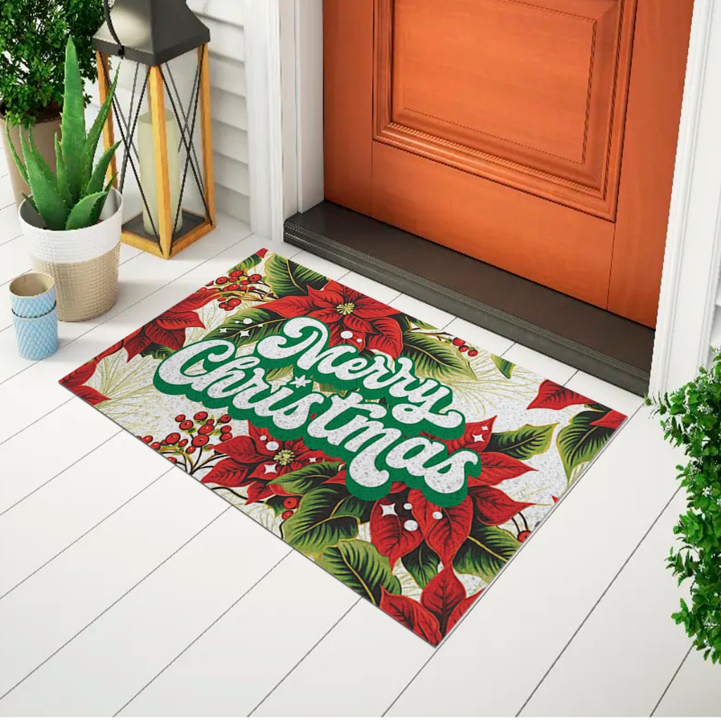 Capacho Merry Christmas Floral Natalino 25CA212