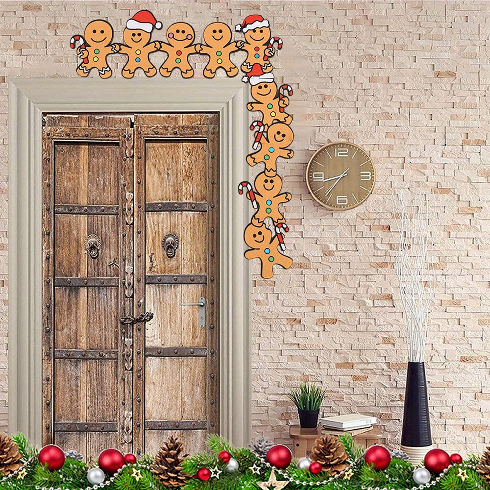 CIFbuy Gingerbread Man Sinal De Porta De Natal , Decoração De Canto De Madeira Para Sala De Estar , Quarto , Escritório