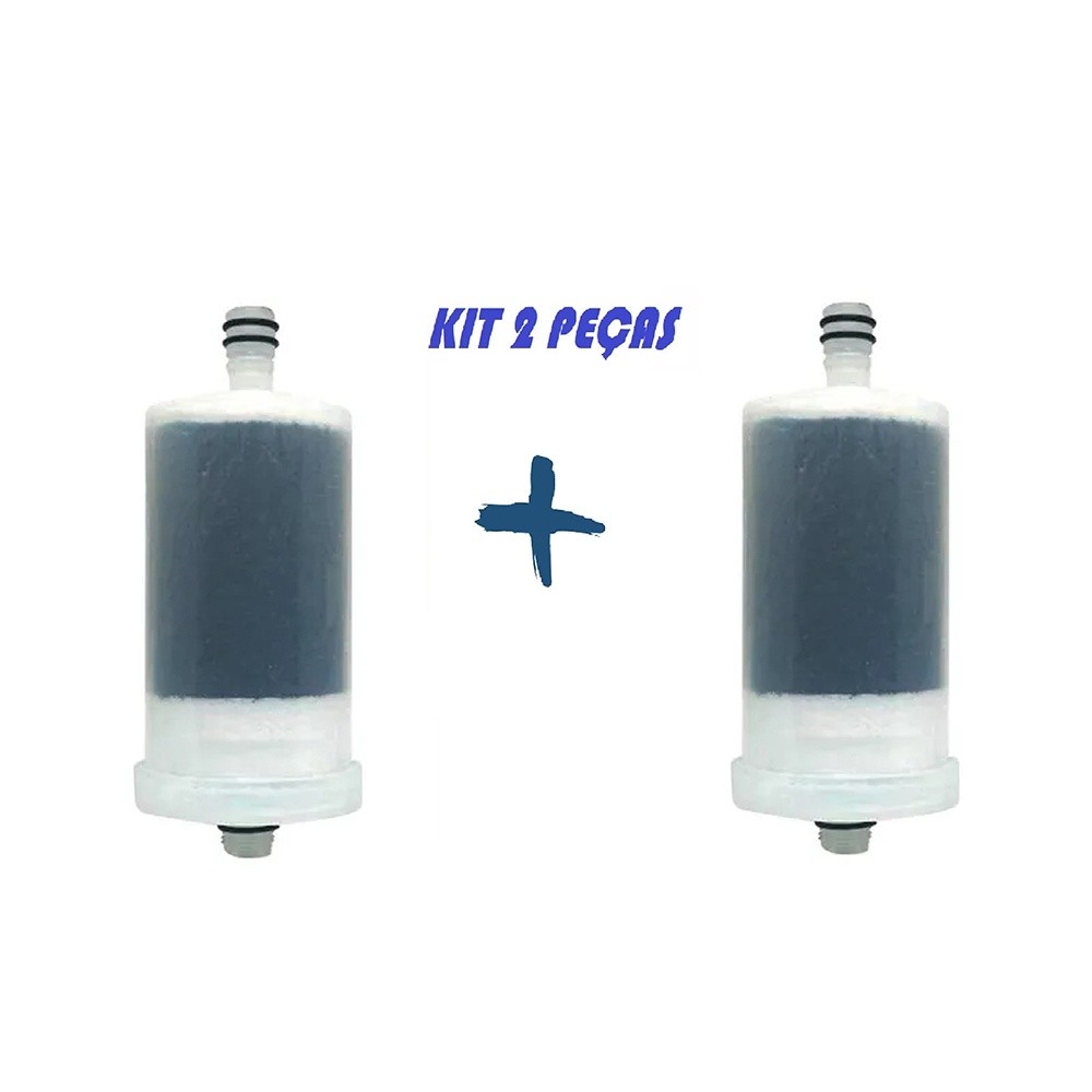 Kit 2 Refil de Filtro de Água Purificador Vela Para Torneira Universal Gourmet ABS Carvão Ativado