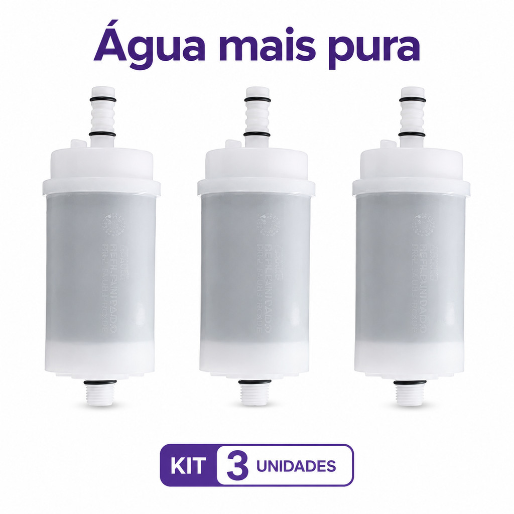Kit 03 Refil Blindado Universal Torneira Filtro Pro Saúde Inmetro