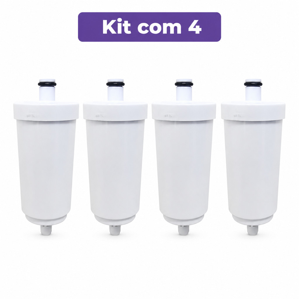Kit 4 Refil Blindado Universal Pro Saúde Torneira Filtro Carvão Ativado Dazie