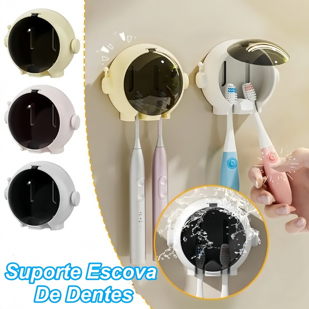 Suporte De Escova De Dentes De Parede Para Astronauta , Espaço Sem Perfuração , Universal Elétrica/Manual Com Capa À Pro
