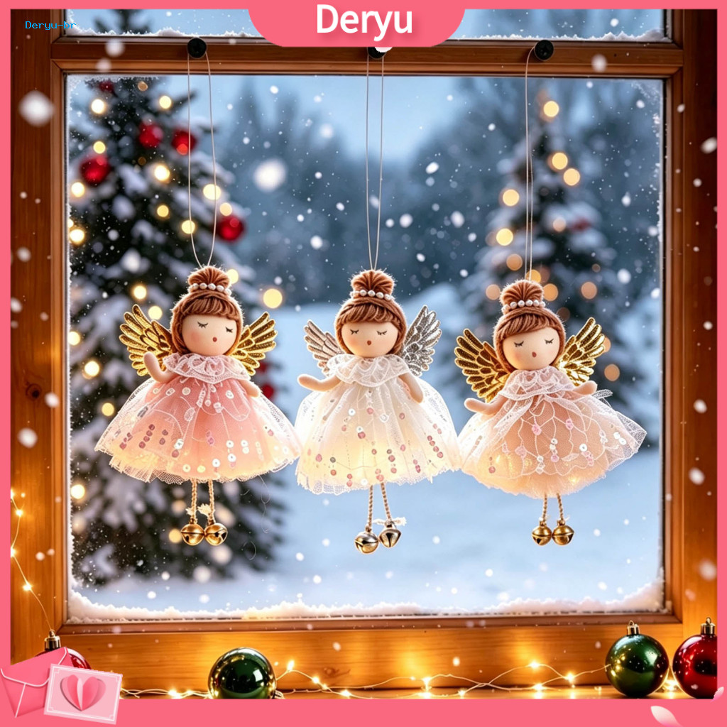 Small Gift Box Hanging Accessories Angel Doll Christmas Tree Ornaments Ornament Plush with Bell Cute Pendant for for Sou