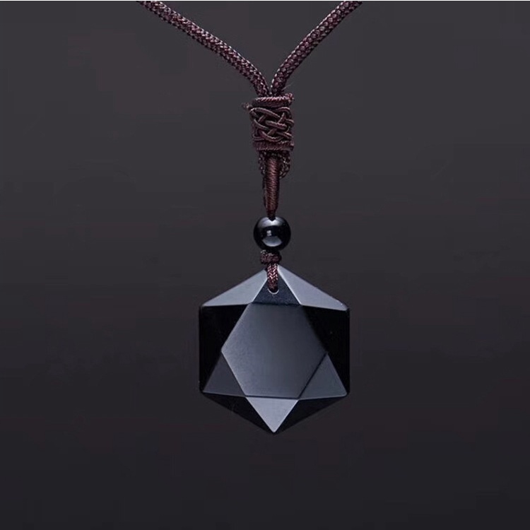 Colar De Moda Preto Obsidiana Estrela Pingente Para Homens Lucky Love Crystal Jewelry Acessórios De Cristal O Uso Diário