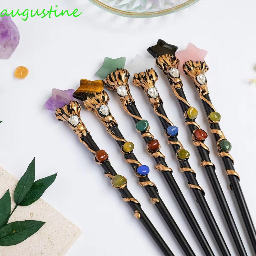 AUGUSTINE Fairy Stick , Bola De Cristal Lucky Tumble Crystal Magic Wand , Bruxa DIY Handmade Scepter
