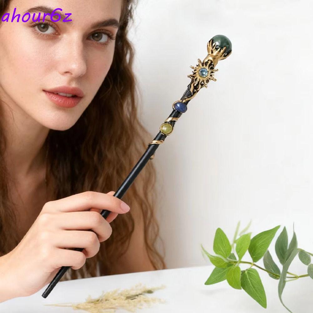 AHOURZ Fairy Stick , DIY Handmade Lucky Tumble Crystal Magic Wand , Halloween Prop Bruxa Cetro Mágico
