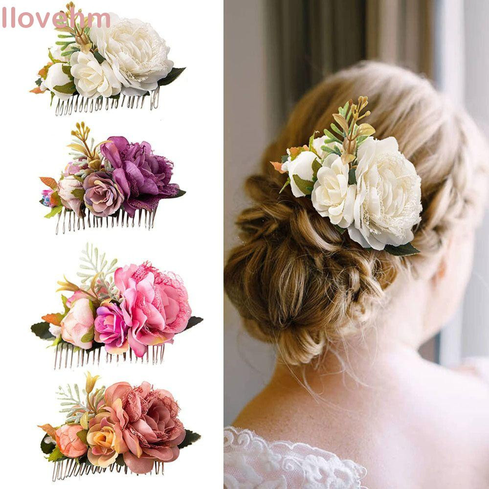 LUCKY-ILOVEHM Pente De Cabelo Flor Noiva De Cristal Ornamentos