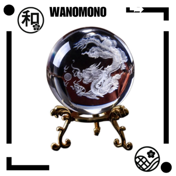 【Japan Quality】[Supervised by a Feng Shui Advisor] PLEAVIT Dragon Ball Figurine, Feng Shui Crystal Dragon Figurine, Lucky Charm for Entryway Decor, Good Fortune and Wealth