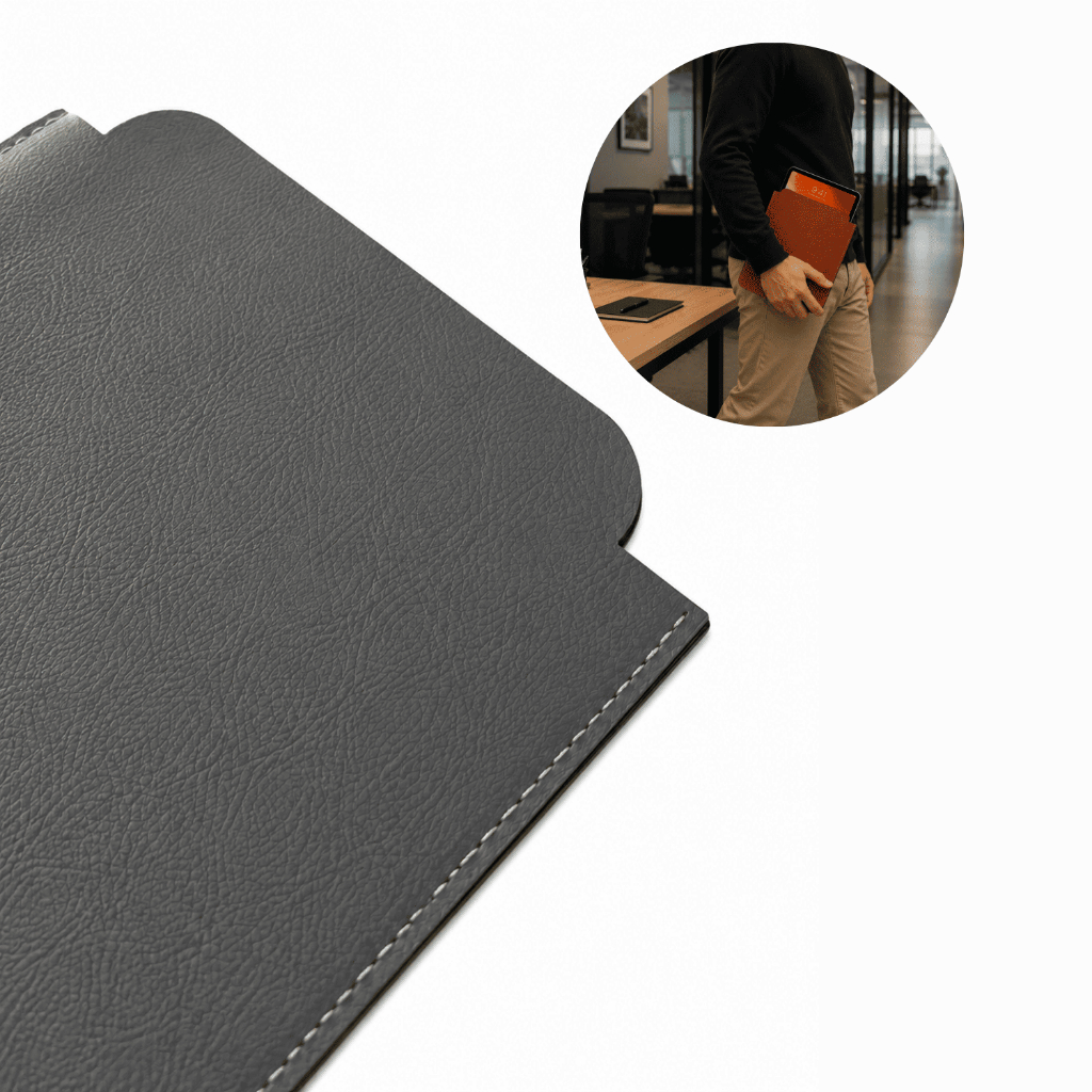 Capa Case Para Tablet Ipad Couro Ecológico Cinza