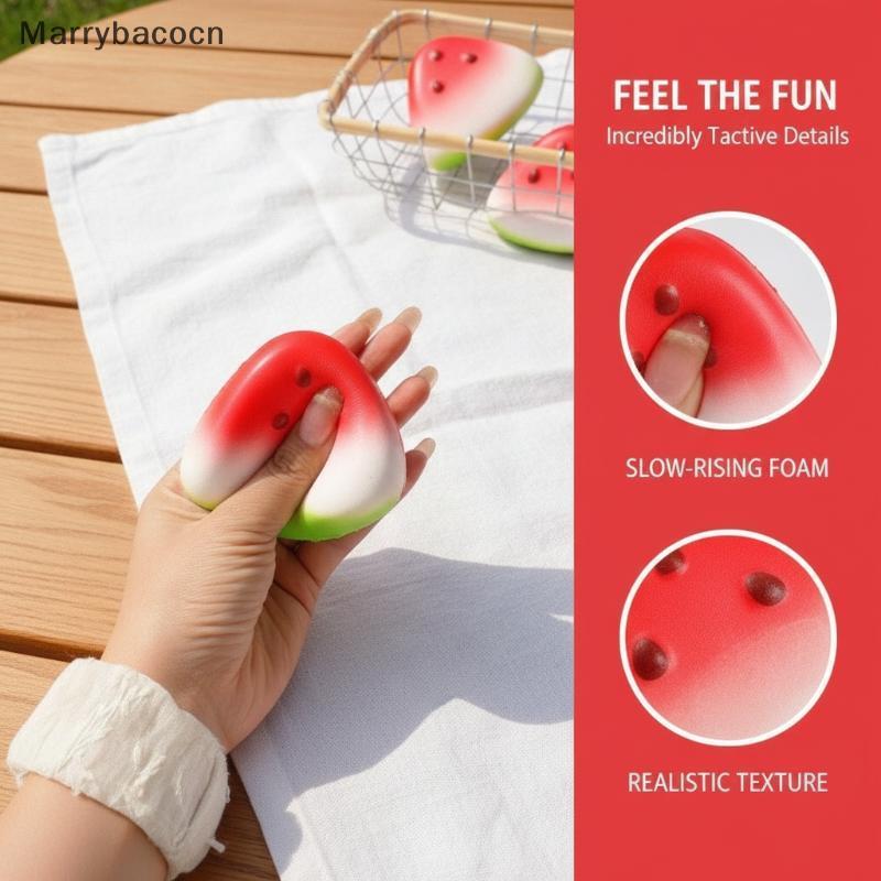 [MAR] Squishy Watermelon Fidget Toy Anti Stress Slow Rising Não Tóxico Squeeze 1PC Para Crianças Adultos Viagens Alívio