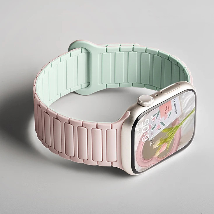 Pulseira de Silicone para iWatch 46mm 42mm 49mm 45mm 41mm 44mm 40mm Banda Magnética para IWatch Ultra 2 Série 11 10 9 8