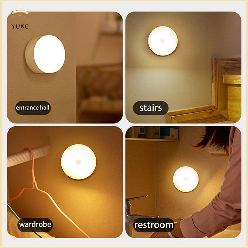 YUKE Sti Tap Push Touch Lamp Lâmpadas Portáteis LED Night Light 3 Cores Reguláveis USB BR